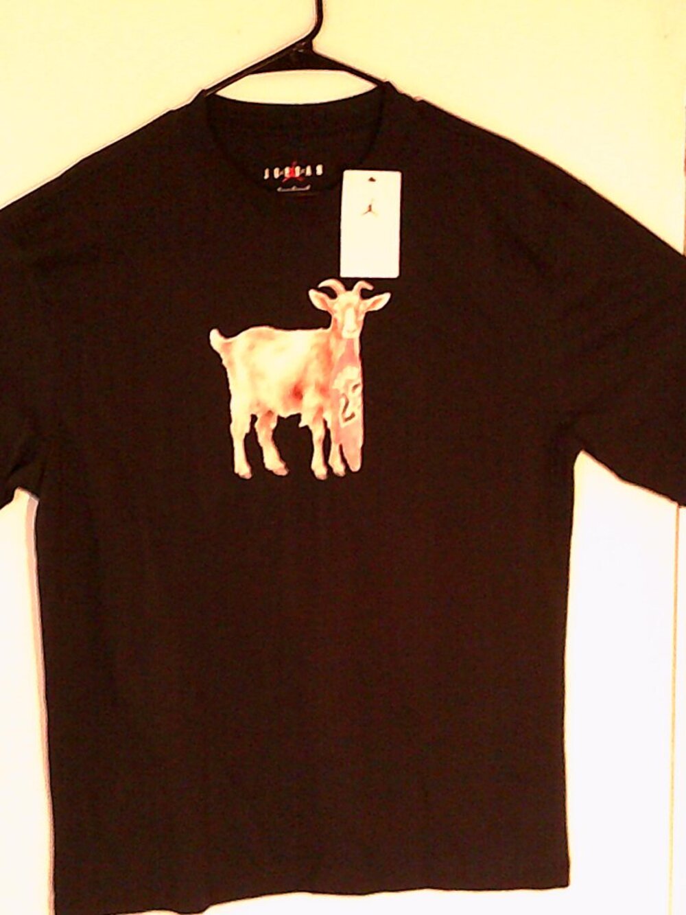 NEW AIR JORDAN "GOAT S/S Crew Tee" MEN'S BLACK RED T-SHIRT MEDIUM IF0786-010